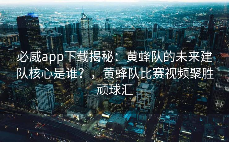 必威app下载揭秘：黄蜂队的未来建队核心是谁？，黄蜂队比赛视频聚胜顽球汇